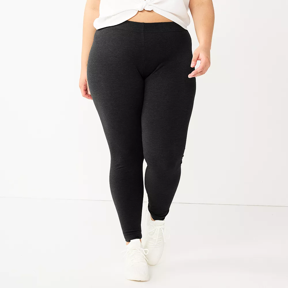Juniors' Plus Size SO® Solid High-Rise Leggings 2 Juniors' Plus Size SO® Solid High-Rise Leggings - Image 2