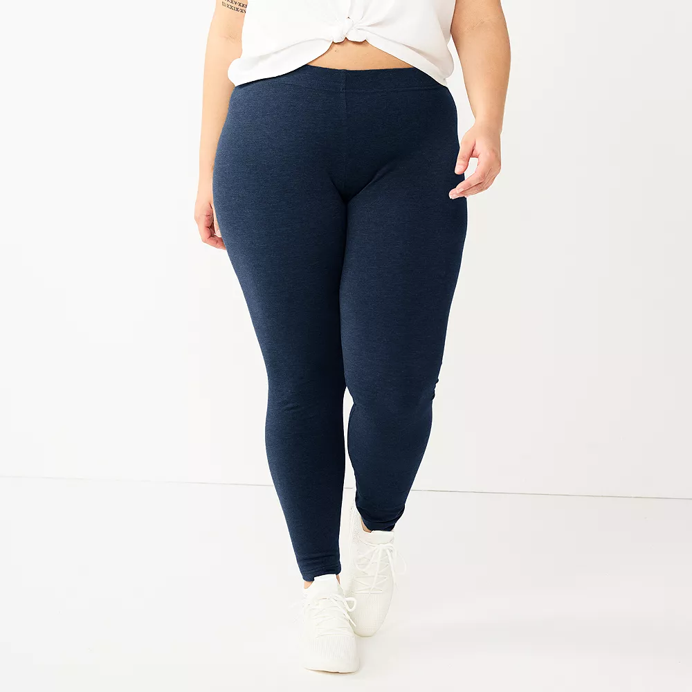 Juniors' Plus Size SO® Solid High-Rise Leggings 3 Juniors' Plus Size SO® Solid High-Rise Leggings - Image 3