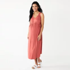 Cuddl Duds SHOP 15 Maternity Sonoma Goods For Life® Knot Side Midi Shirt Dress