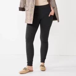 Juniors' SO® High-Rise Ponte Leggings 16 Juniors' SO® High-Rise Ponte Leggings -Cuddl Duds SHOP 5583885 Grey Side Pocket