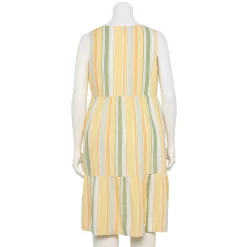 Plus Size Croft & Barrow® Sleeveless Tiered Linen Dress 9 Plus Size Croft & Barrow® Sleeveless Tiered Linen Dress -Cuddl Duds SHOP 5583998 ALT