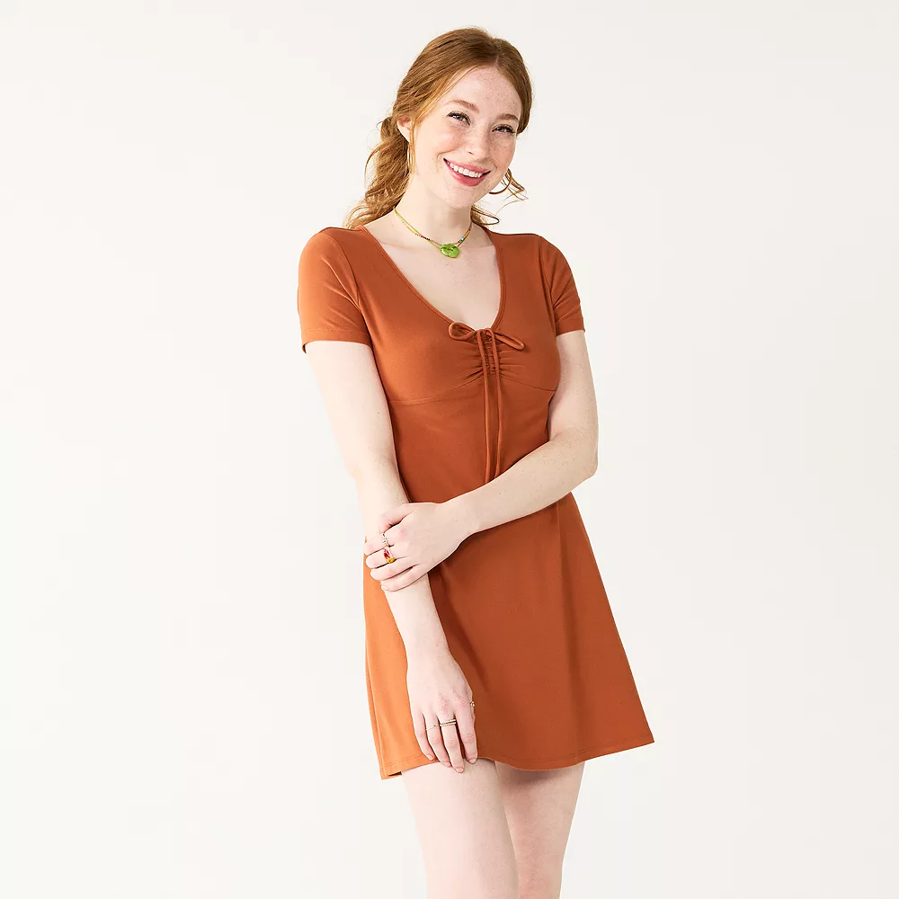Juniors' SO® Cinched Front Fit & Flare Peasant Dress 1 Juniors' SO® Cinched Front Fit & Flare Peasant Dress