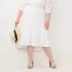 Plus Size LC Lauren Conrad Tiered High-Low Skirt