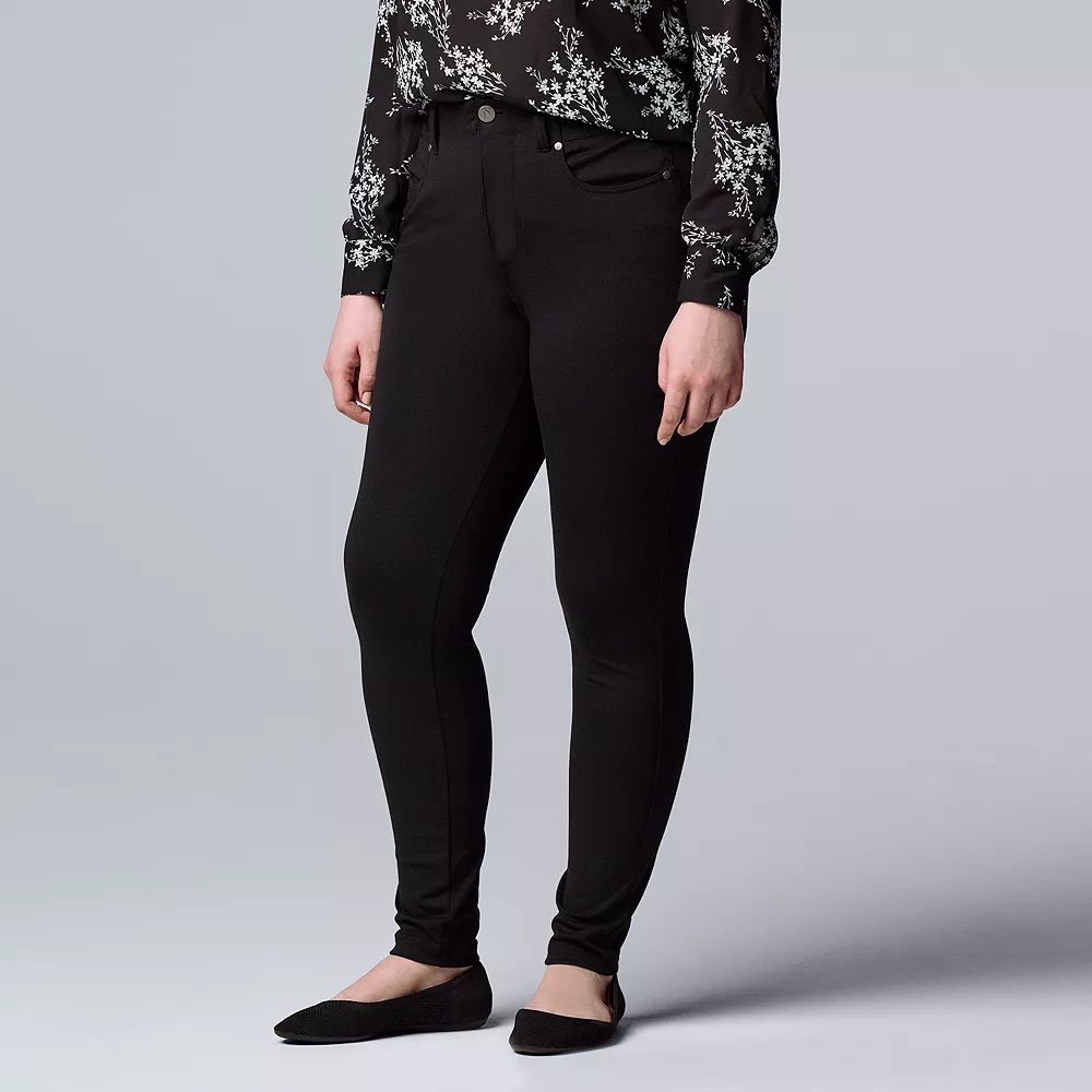 Petite Simply Vera Vera Wang High-Waisted Seamed Ponte Skinny Pants 4 Petite Simply Vera Vera Wang High-Waisted Seamed Ponte Skinny Pants - Image 4