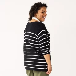 Plus Size Croft & Barrow® Boatneck Pullover Sweater -Cuddl Duds SHOP 5587961 ALT