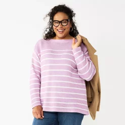 Alternative view of Plus Size Croft & Barrow® Boatneck Pullover Sweater