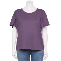 Alternative view of Plus Size Sonoma Goods For Life Seamed Flutter Sleeve Top