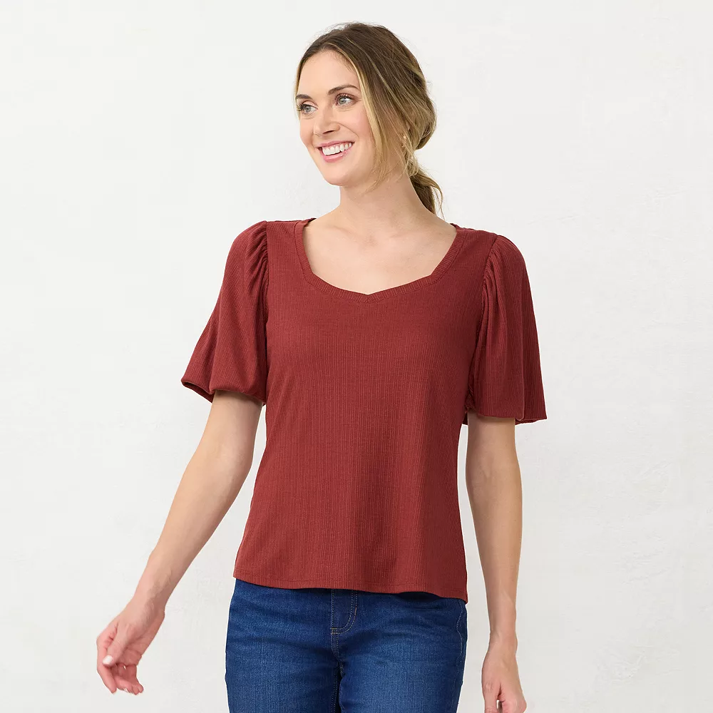 Women's LC Lauren Conrad Sweetheart Bubble-Sleeve Tee 5 Women's LC Lauren Conrad Sweetheart Bubble-Sleeve Tee - Image 5