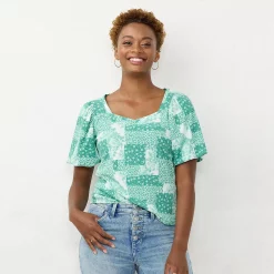 Alternative view of Women's LC Lauren Conrad Sweetheart Bubble-Sleeve Tee