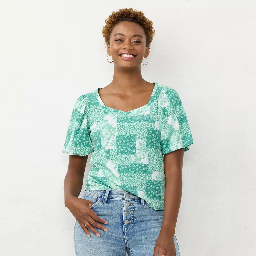 Women's LC Lauren Conrad Sweetheart Bubble-Sleeve Tee 2 Women's LC Lauren Conrad Sweetheart Bubble-Sleeve Tee - Image 2