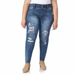 Juniors' Plus WallFlower High-Rise Sassy Ankle Jeggings -Cuddl Duds SHOP 5588848 Ashton
