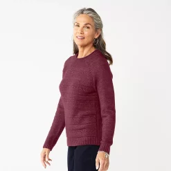 Women's Croft & Barrow® Cozy Crewneck Sweater 13 Women's Croft & Barrow® Cozy Crewneck Sweater -Cuddl Duds SHOP 5588987 Plum