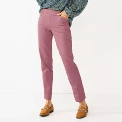Alternative view of Petite Women's Croft & Barrow® Effortless Stretch Pull-On Straight Pants