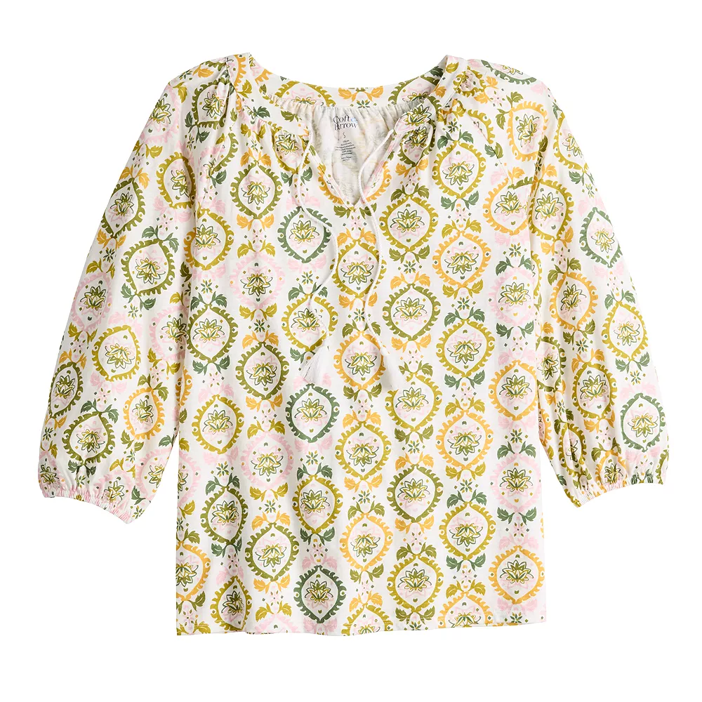 Women's Croft & Barrow® Tassel Peasant Top 7 Women's Croft & Barrow® Tassel Peasant Top - Image 7