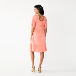 Maternity Sonoma Goods For Life® Squareneck Tiered Dress -Cuddl Duds SHOP 5590343 ALT