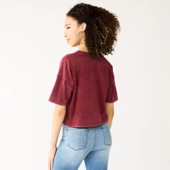 Juniors' SO® Solid Cropped Boxy Tee -Cuddl Duds SHOP 5593201 ALT