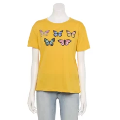 Juniors' Butterfly Graphic Tee
