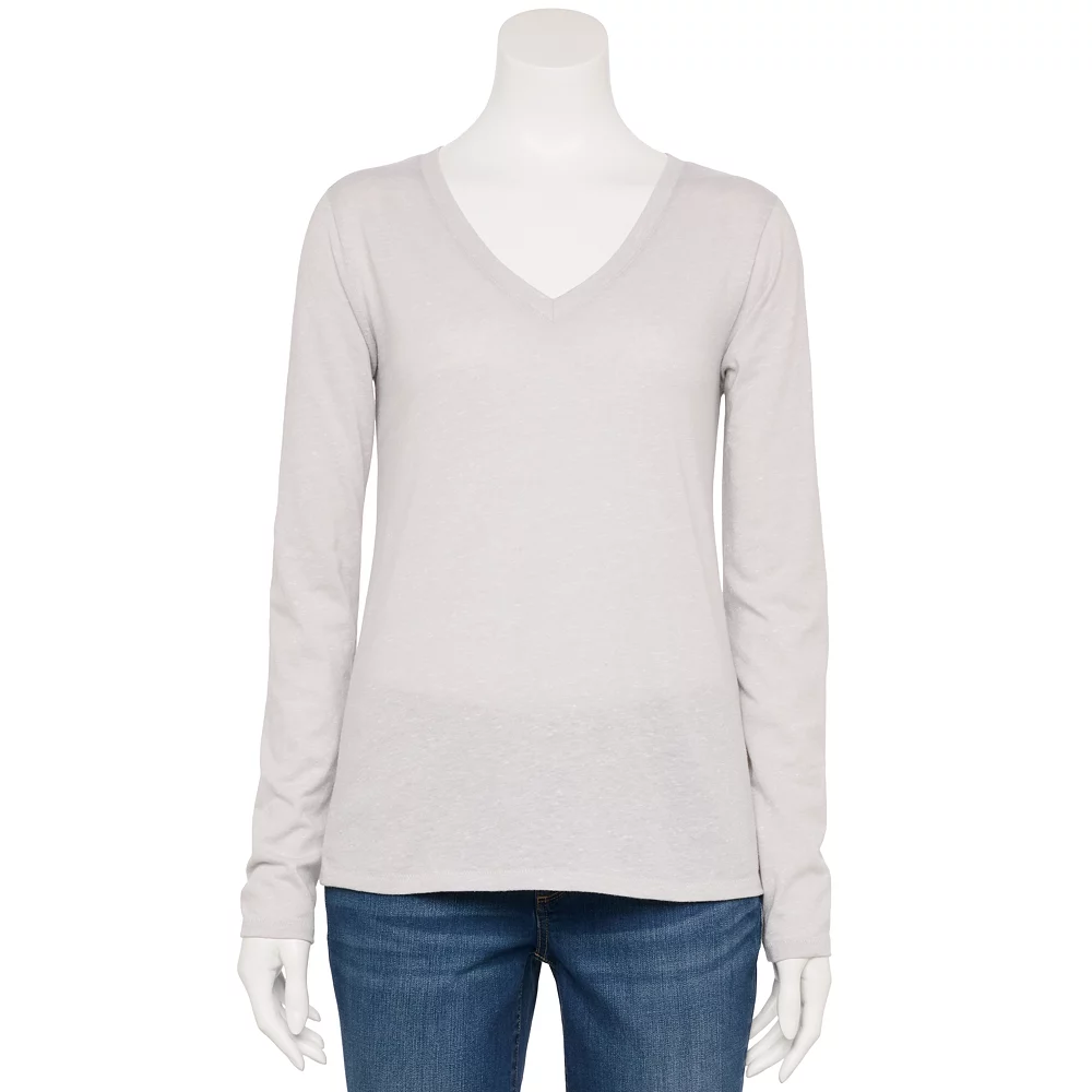 Women's Sonoma Goods For Life® Everyday V-Neck Long Sleeve Tee 9 Women's Sonoma Goods For Life® Everyday V-Neck Long Sleeve Tee - Image 9
