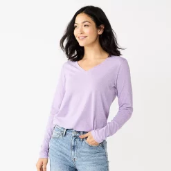 Alternative view of Women's Sonoma Goods For Life® Everyday V-Neck Long Sleeve Tee