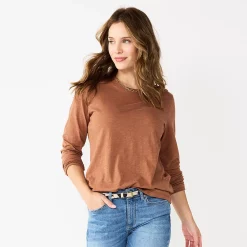 Women's Sonoma Goods For Life® Everyday Crewneck Long Sleeve Tee 19 Women's Sonoma Goods For Life® Everyday Crewneck Long Sleeve Tee -Cuddl Duds SHOP 5625802 Brown