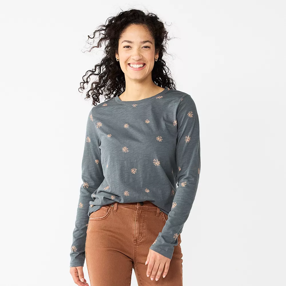 Women's Sonoma Goods For Life® Everyday Crewneck Long Sleeve Tee 1 Women's Sonoma Goods For Life® Everyday Crewneck Long Sleeve Tee