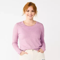 Women's Sonoma Goods For Life® Everyday Crewneck Long Sleeve Tee 18 Women's Sonoma Goods For Life® Everyday Crewneck Long Sleeve Tee -Cuddl Duds SHOP 5625802 Light Purple