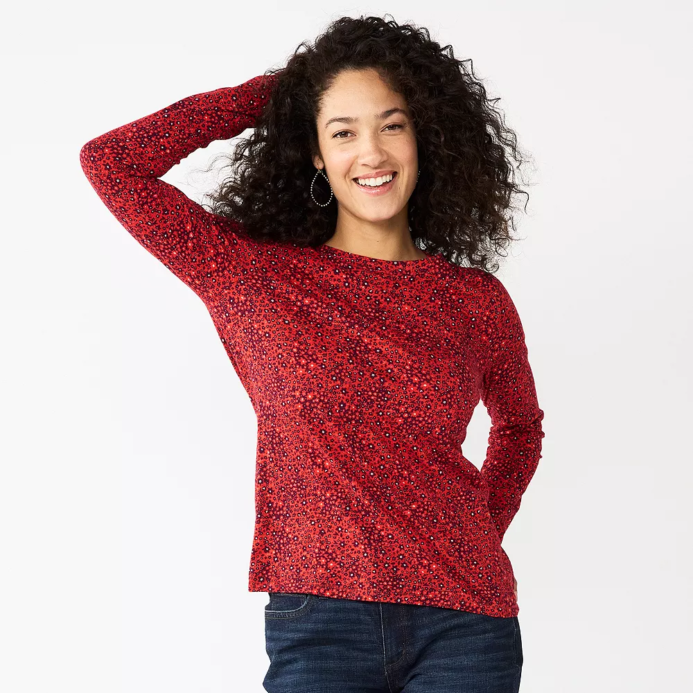 Women's Sonoma Goods For Life® Everyday Crewneck Long Sleeve Tee 4 Women's Sonoma Goods For Life® Everyday Crewneck Long Sleeve Tee - Image 4