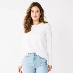 Women's Sonoma Goods For Life® Everyday Crewneck Long Sleeve Tee 21 Women's Sonoma Goods For Life® Everyday Crewneck Long Sleeve Tee -Cuddl Duds SHOP 5625802 White