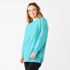 Juniors' SO® Oversized Weekend Tunic Pullover 18 Juniors' SO® Oversized Weekend Tunic Pullover -Cuddl Duds SHOP 5627679 Aldon Blue