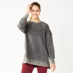 Juniors' SO® Oversized Weekend Tunic Pullover 16 Juniors' SO® Oversized Weekend Tunic Pullover -Cuddl Duds SHOP 5627679 Black Wash
