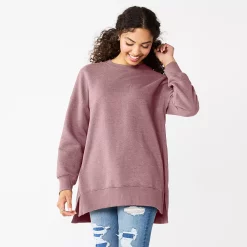 Juniors' SO® Oversized Weekend Tunic Pullover 21 Juniors' SO® Oversized Weekend Tunic Pullover -Cuddl Duds SHOP 5627679 Muted Plum