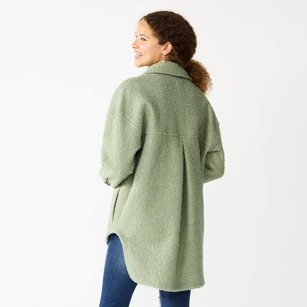 Juniors' SO® Oversized Teddy Sherpa Shacket 2 Juniors' SO® Oversized Teddy Sherpa Shacket - Image 2