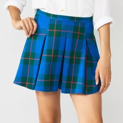 Juniors' SO® Pleated High-Rise Mini Skirt 19 Juniors' SO® Pleated High-Rise Mini Skirt -Cuddl Duds SHOP 5636560 Blue Green Plaid