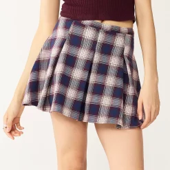 Juniors' SO® Pleated High-Rise Mini Skirt 15 Juniors' SO® Pleated High-Rise Mini Skirt -Cuddl Duds SHOP 5636560 Navy White Plaid