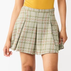 Juniors' SO® Pleated High-Rise Mini Skirt 16 Juniors' SO® Pleated High-Rise Mini Skirt -Cuddl Duds SHOP 5636560 Olive Plaid
