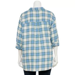 Juniors' SO® Plus Button Down Flannel 9 Juniors' SO® Plus Button Down Flannel -Cuddl Duds SHOP 5646543 ALT