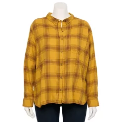 Alternative view of Juniors' SO® Plus Button Down Flannel