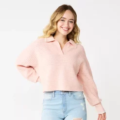 Juniors' SO® Polo Pullover Sweater
