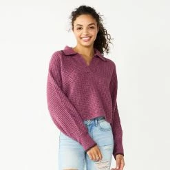 Juniors' SO® Polo Pullover Sweater -Cuddl Duds SHOP 5653489 Waylan Berry