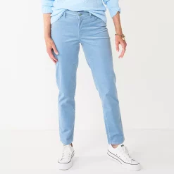 Petite Croft & Barrow® Straight-Leg Corduroy Pants 9 Petite Croft & Barrow® Straight-Leg Corduroy Pants -Cuddl Duds SHOP 5653785 Light Blue