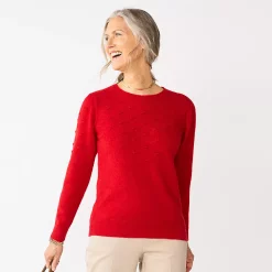 Alternative view of Women's Croft & Barrow® Puff-Sleeve Bobble Sweater