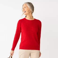 Alternative view of Petite Croft & Barrow® Puff Sleeve Bobble Sweater