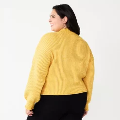 Juniors' Plus Size SO® Mockneck Sweater -Cuddl Duds SHOP 5666305 ALT