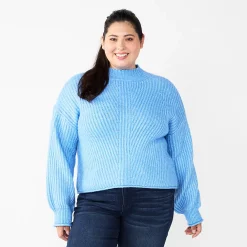 Juniors' Plus Size SO® Mockneck Sweater