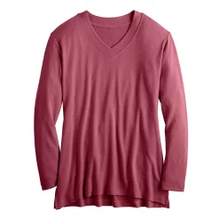 Women's Croft & Barrow® V-Neck Tunic Top -Cuddl Duds SHOP 5666695 ALT5