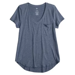 Juniors' SO® Adaptive Short Sleeve Pocket Tee 7 Juniors' SO® Adaptive Short Sleeve Pocket Tee -Cuddl Duds SHOP 5667153 Moonwalk Navy
