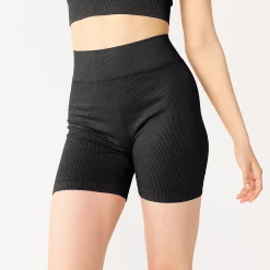 Juniors' SO® Seamless Ribbed Bike Shorts -Cuddl Duds SHOP 5673338 Black Luxe