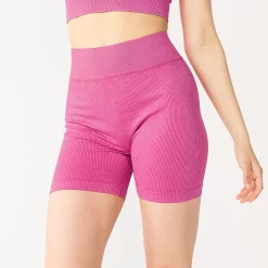 Juniors' SO® Seamless Ribbed Bike Shorts -Cuddl Duds SHOP 5673338 Magenta