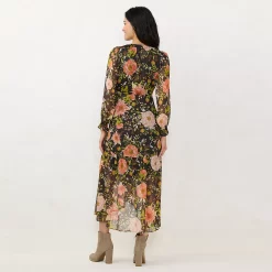 Women's LC Lauren Conrad High-Low Hem Faux-Wrap Maxi Dress 12 Women's LC Lauren Conrad High-Low Hem Faux-Wrap Maxi Dress -Cuddl Duds SHOP 5674222 ALT
