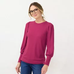 Alternative view of Women's LC Lauren Conrad Lounge Balloon-Sleeve Top